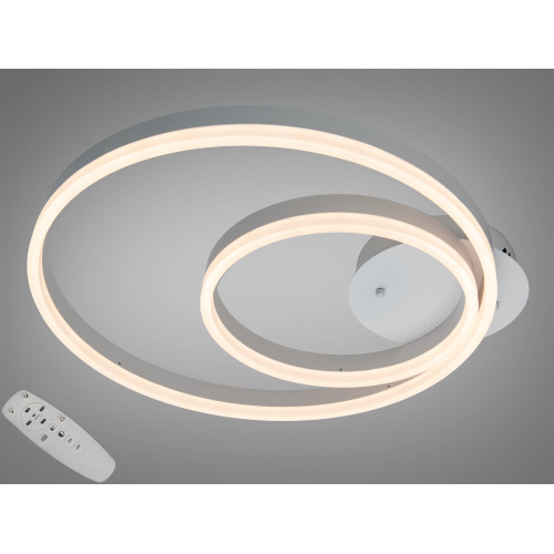 Потолочная LED люстра белая 58W два кольца диммер (арт. 2538BK dimmer)