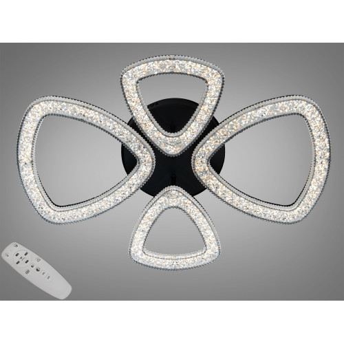 Потолочная LED люстра Diasha черная 53W пульт (арт. 6633/2+2BK)