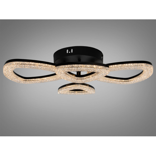 Потолочная LED люстра Diasha черная 53W пульт (арт. 6633/2+2BK)