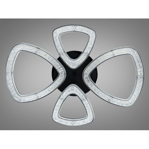 Потолочная LED люстра Diasha черная 53W пульт (арт. 6633/2+2BK)