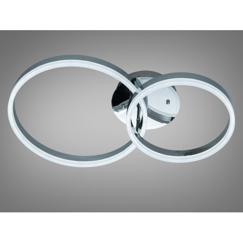 Потолочная люстра LED хром 50W два кольца пульт (арт. 2539HR dimmer)