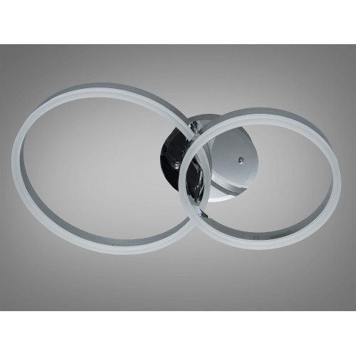 Потолочная люстра LED хром 50W два кольца пульт (арт. 2539HR dimmer)