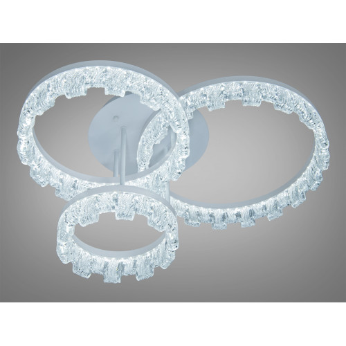 Люстра стельова LED Diasha MX78204 біла 87 Вт кільця з акрилу (арт. MX78204/1+1+1WH)