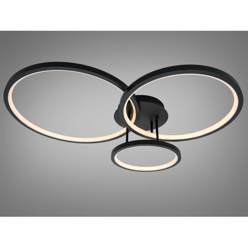 Стельова люстра кільця LED 84W чорна з пультом (арт. 2556BK dimmer)