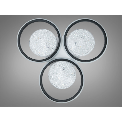 Стельова LED люстра кільця біла чорна 82Вт пульт (арт. 2563WH+BK DIMMER)
