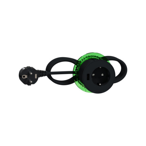 Розетка в стіл 220в з USB тип А, антрацит, Schneider Electric INS44005