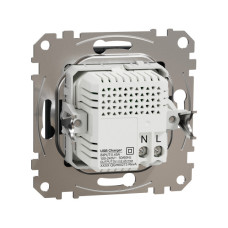 USB розетка A+C, 3 A, 45 Вт, Антрацит Sedna Design SDD114404