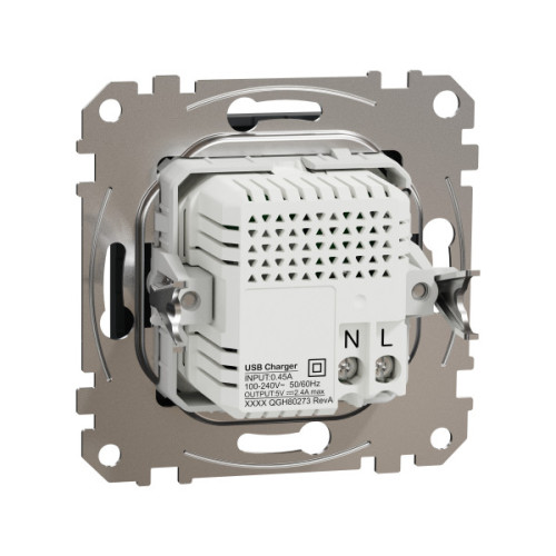 USB розетка A+C, 3 A, 45 Вт, Антрацит Sedna Design SDD114404