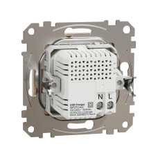 USB розетка A+C, 3 A, 45 Вт, Бежевий, Sedna Design SDD112404