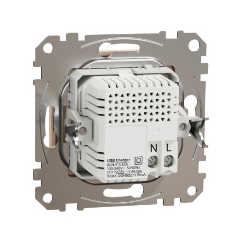 USB розетка A+C, 3 A, 45 Вт, Бежевий, Sedna Design SDD112404