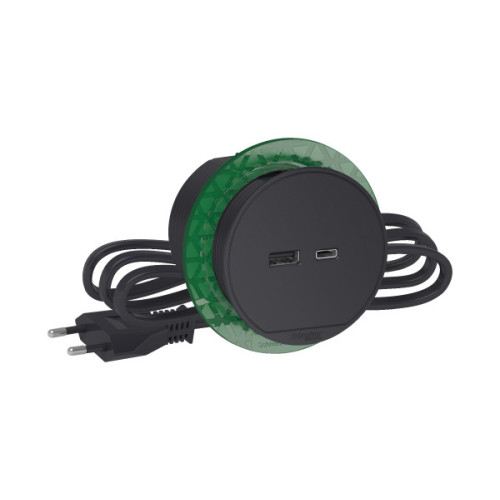 Розетка USB для зарядки в стіл, антрацит, Schneider Electric INS44009