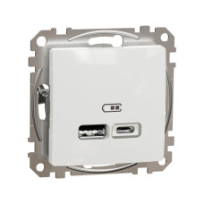 USB розетка A+C, 3 A, 45 Вт, Білий Sedna Design SDD111404