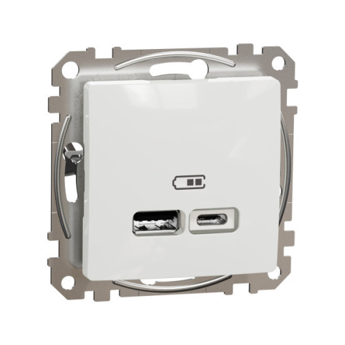 USB розетка A+C, 3 A, 45 Вт, Білий Sedna Design SDD111404