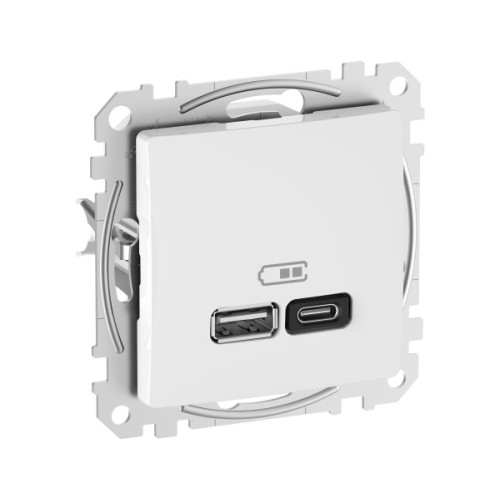 USB розетка A+C, 3 A, 45 Вт, Білий Sedna Design SDD111404