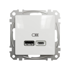 USB розетка A+C, 3 A, 45 Вт, Білий Sedna Design SDD111404