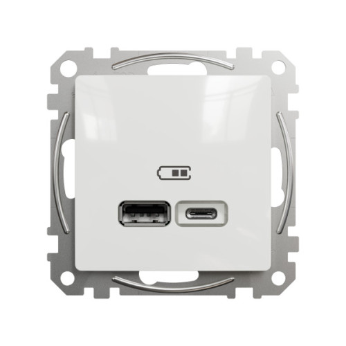USB розетка A+C, 3 A, 45 Вт, Білий Sedna Design SDD111404