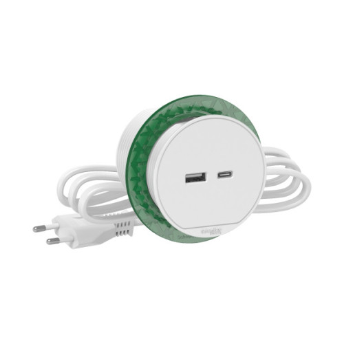 Розетка USB для зарядки в стіл, белий, Schneider Electric INS44008