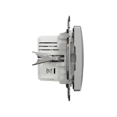 Розетка USB подвійна А+C, 2.4А, 230В, Алюміній, Sedna Design SDD113402