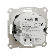 USB розетка А+С, 3 А, 45 Вт, антрацит, EPH2700471