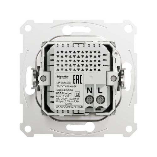 USB розетка А+С, 3 А, 45 Вт, антрацит, EPH2700471