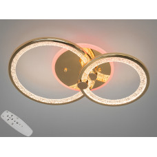 LED люстра з пультом, диммером і кольоровою підсвіткою, 55W, золото