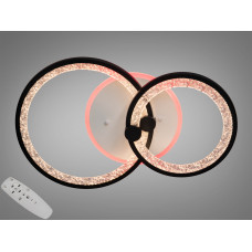 LED люстра з пультом, диммером і кольоровою підсвіткою, 55W, чорна