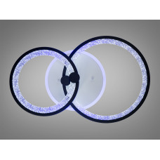 LED люстра з пультом, диммером і кольоровою підсвіткою, 55W, чорна (арт. 8180/2BK 3col dim)