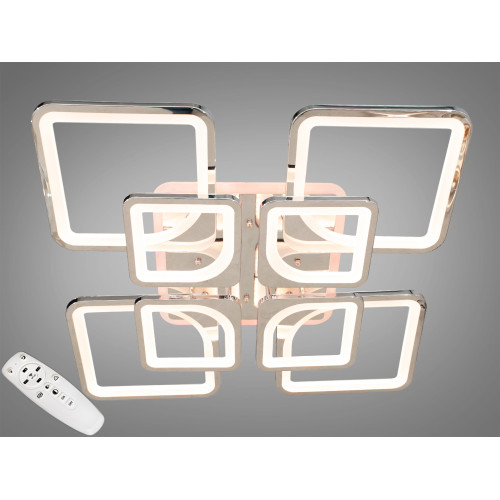 Потолочная люстра с диммером и LED подсветкой, цвет хром, 190W (арт. 8060/4+4HR 3col dim)