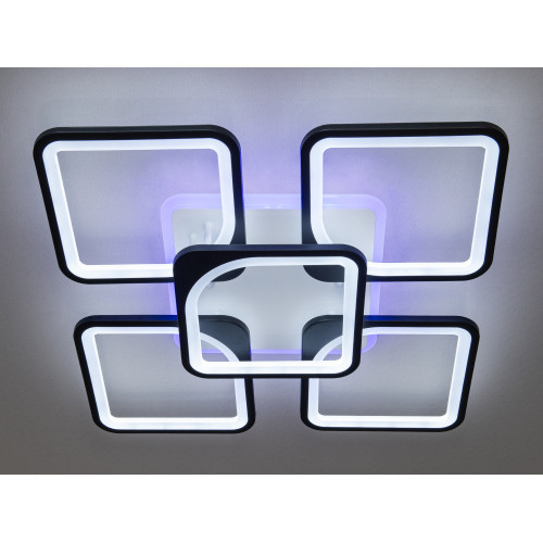Потолочная LED-люстра с диммером и подсветкой, 150W (арт. 8060/4+1BK 3col dim)