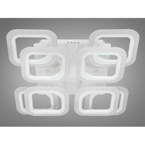 Стельова LED люстра на пульту з димером, 120W, біла (арт. HAS8060/4+4WH)