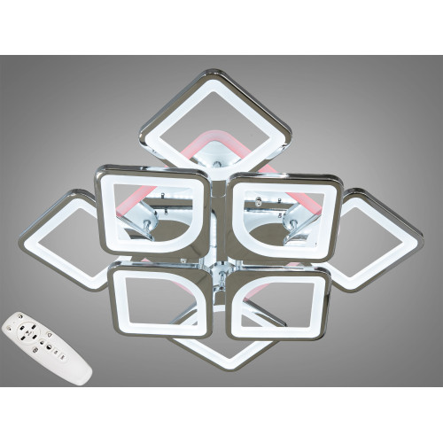 LED-люстра с диммером и цветной подсветкой, цвет хром, 130W (арт. S8060/4+4HR 3col dim)