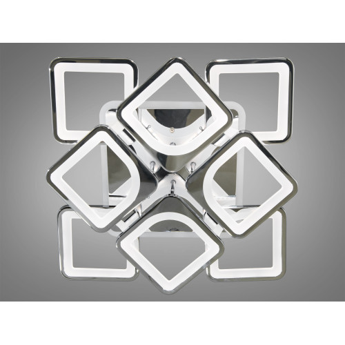 LED-люстра с диммером и цветной подсветкой, цвет хром, 130W (арт. S8060/4+4HR 3col dim)