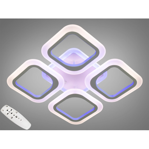 Потолочная LED-люстра с диммером и подсветкой, 50W (арт. AS8060/4WH 3col dim)