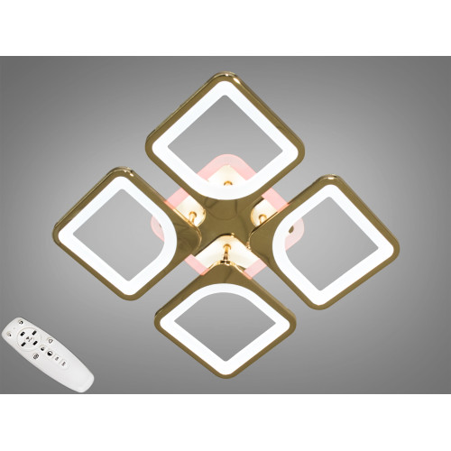 Потолочная люстра с диммером и LED подсветкой, цвет золото, 80W (арт. S8060/4G 3col dim)