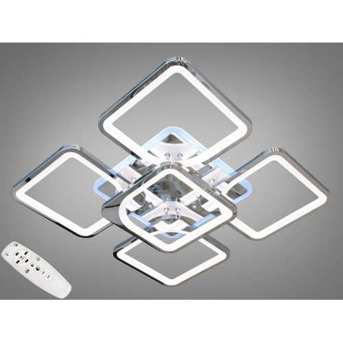 LED-люстра с диммером и цветной подсветкой, цвет хром, 150W (арт. 8060/4+1HR 3col dim)