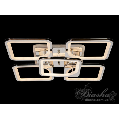 LED-люстра с диммером и цветной подсветкой, цвет хром, 150W (арт. 8060/4+1HR 3col dim)