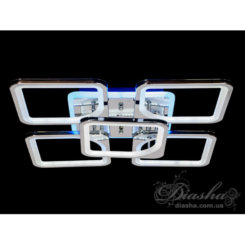LED-люстра с диммером и цветной подсветкой, цвет хром, 150W (арт. 8060/4+1HR 3col dim)