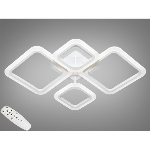 Потолочная LED люстра с димером и цветной подсветкой 80W (арт. A8060/2+2WH 3col dim)