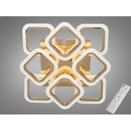 Світлодіодна люстра смарт світильник з пультом dimmer, 80W, хром (арт. AS8060/4+4G)