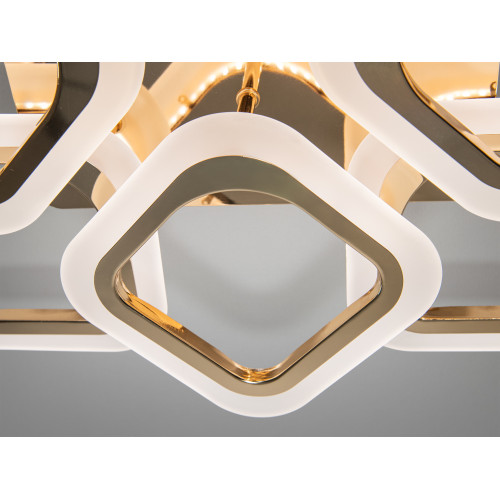 Світлодіодна люстра смарт світильник з пультом dimmer, 80W, хром (арт. AS8060/4+4G)