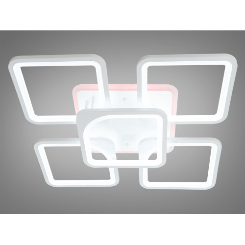 Потолочная LED-люстра с диммером и подсветкой, 150W (арт. 8060/4+1WH 3col dim)
