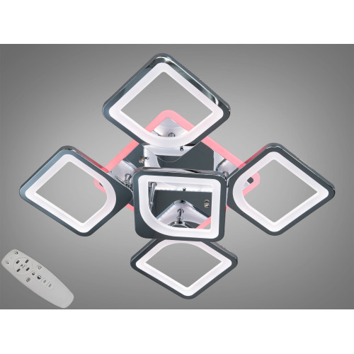 Потолочная люстра с диммером и LED подсветкой, цвет хром, 110W (арт. S8060/4+1HR 3col dim)