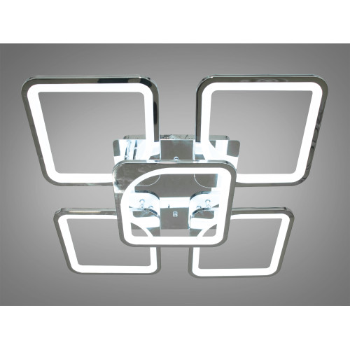 Світлодіодна люстра смарт світильник з пультом dimmer, 115W, хром (арт. 8060/4+1G)