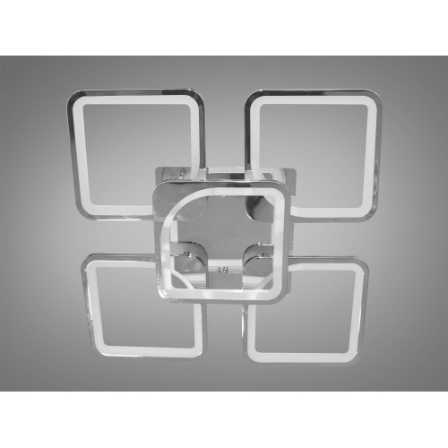 Світлодіодна люстра смарт світильник з пультом dimmer, 115W, хром (арт. 8060/4+1G)