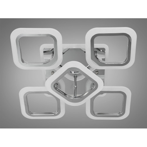 Потолочная люстра с диммером и LED подсветкой, цвет хром, 60W (арт. AS8060/4+1HR 3col dim)