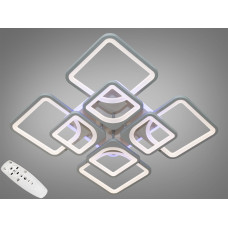 LED люстра в кухню з димером і кольоровою підсвіткою, 190 Вт, сіра