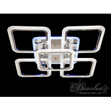 LED люстра під стелю з пультом, диммером і підсвіткою, хром, 120W