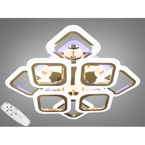 Потолочная люстра с диммером и LED подсветкой, цвет золото, 110W (арт. AS8060/4+4G 3col dim)