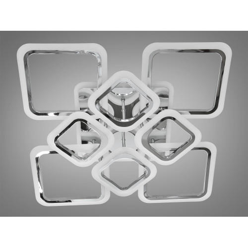 Сучасна LED люстра з підсвічуванням, димером, 115W, хром (арт. HA8060/4+4G 3col dim)