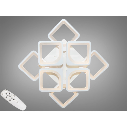 Стельова LED люстра смарт світильник з пультом, dimmer, 115W, білий (арт. S8060/4+4WH)